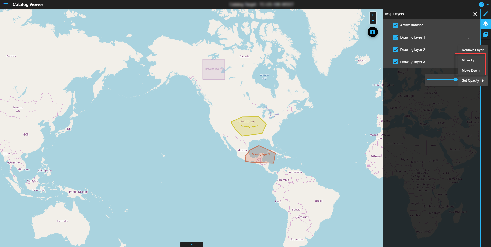 Change the order of the map layers